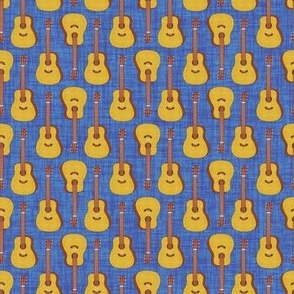 Acoustic Guitars Blue Texture Background