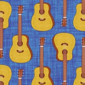 Acoustic Guitars Blue Texture Background - Large Scale