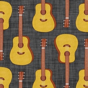 Acoustic Guitars Black Texture Background - Large Scale