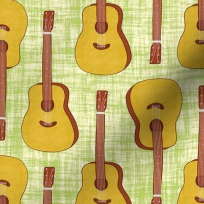 Acoustic Guitars Green Texture Background - Large Scale