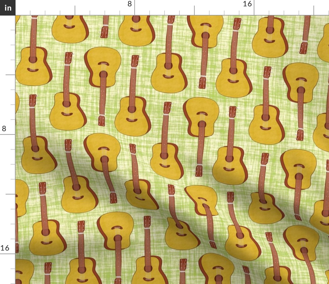 Acoustic Guitars Green Texture Background - Large Scale