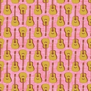 Acoustic Guitars Pink Texture Background