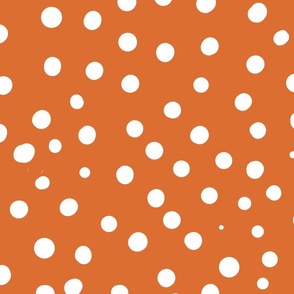 burnt umber orange spotty dotty spots wallpaper scale