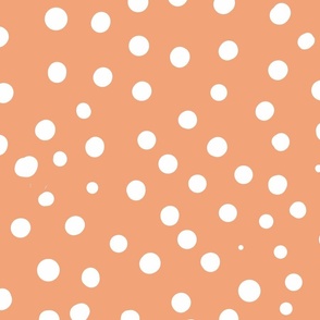 burnt umber light orange spotty dotty spots wallpaper scale
