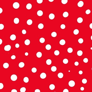 cherry red spotty dotty spots wallpaper scale