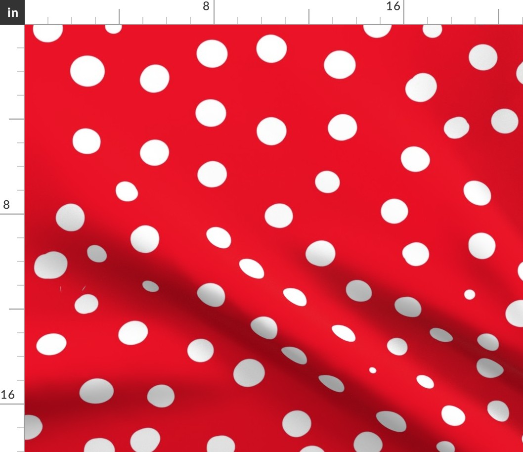 cherry red spotty dotty spots wallpaper scale