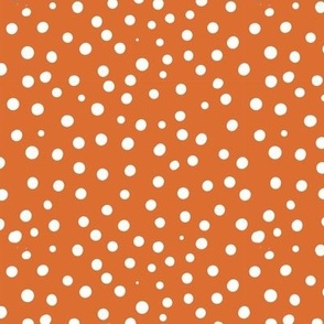 burnt umber orange spotty dotty spots small scale