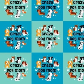 3x3 Panels Crazy Dog Mom for Peel and Stick Wallpaper Swatch Stickers Labels Gift Tags Iron on Patches