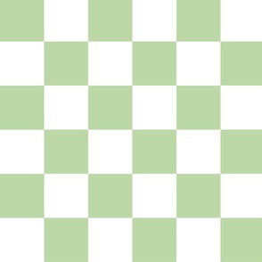 Pastel green checkerboard, JUMBO, 3 inch squares