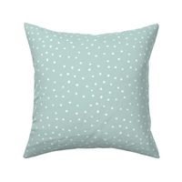 Christmas snow polka dots white on mint green by Jac Slade