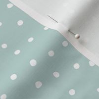 Christmas snow polka dots white on mint green by Jac Slade