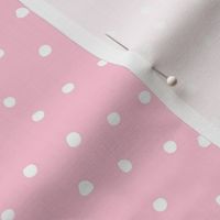 Christmas snow polka dots white on pastel pink by Jac Slade