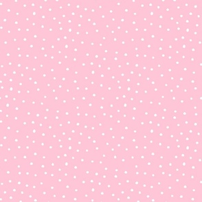 Christmas snow polka dots white on pastel pink by Jac Slade