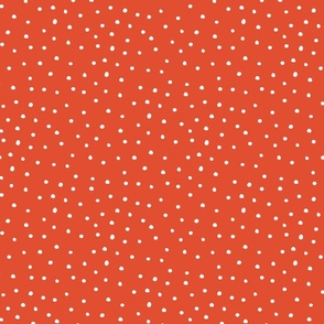 Christmas snow polka dots white on red by Jac Slade