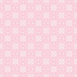 Vintage Christmas tile pastel pink and white by Jac Slade