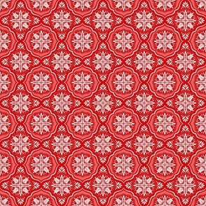 Vintage Christmas tile red and white by Jac Slade