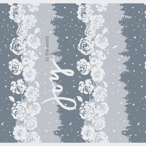 Holiday Joy 1 | Tea Towel & Wall Hanging | Winter Roses in Forest Snow | Pantone Intangible