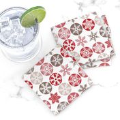 Snowflakes - candy cane colours