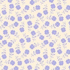 Tiny Tossed Flowers — Cream on Lavender