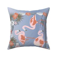 3 Pink Flamingos Pantone Intangible  Tea Towel