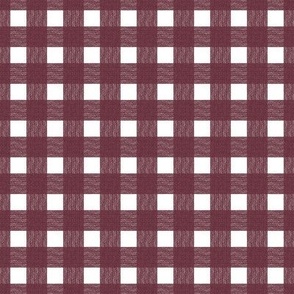 Chalky dark burgundy squares on white