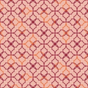geometric floral_burgundy_orange