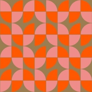 geometric flower pattern_orange_pink