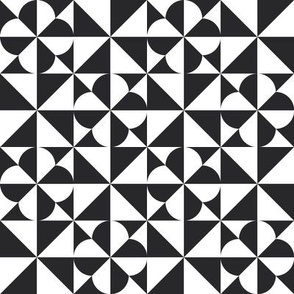 geometric flower grid_black & white