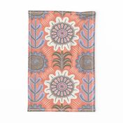 Intangible Folksy Floral  Red PLACEMENT PRINT