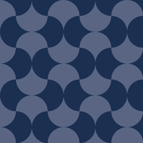 geometric retro fan pattern_blue