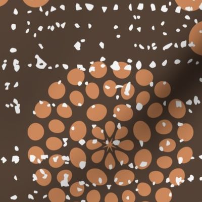 Extra large brown Retro Dots Circles