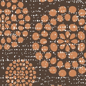 Extra large brown Retro Dots Circles