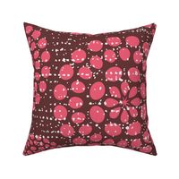 Extra large marsala red Retro Dots Circles