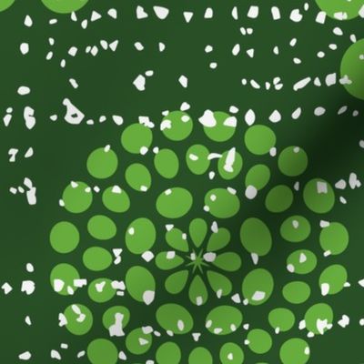 Extra large green Retro Dots Circles