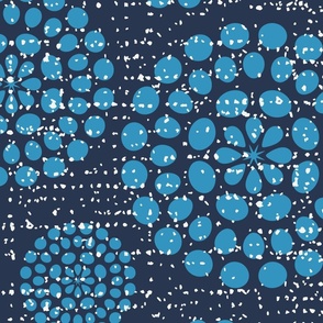 Extra large blue Retro Dots Circles