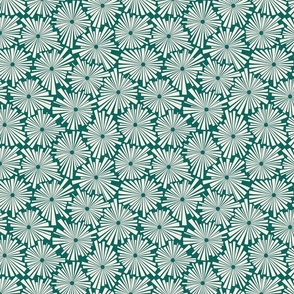 African Nature - Modern Flowers on Alpine Green / Medium