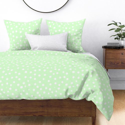 pastel green spotty dotty spots wallpaper scale