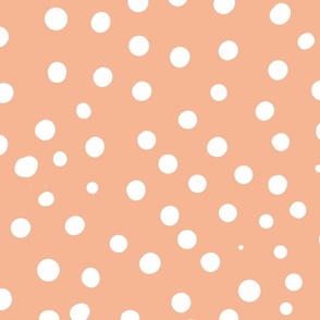 peach orange spotty dotty spots wallpaper scale