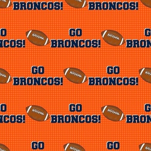 Large Scale Team Spirit Football Go Broncos! in Denver Colors Orange and Blue