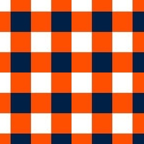 Small Scale Team Spirit Football Bold Checkerboard in Denver Broncos Colors Blue and Orange