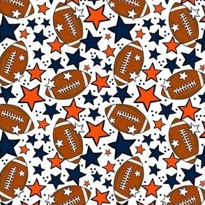 Small Scale Team Spirit Footballs and Stars in Denver Broncos Orange Blue and White