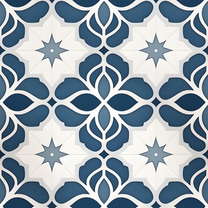 Blue & White Tile - large