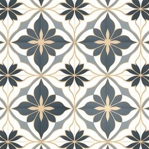 Gray, Gold & White Geometric Floral - small