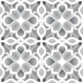 Gray & White Geometric Tile - medium