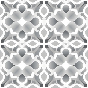 Gray & White Geometric Tile - large