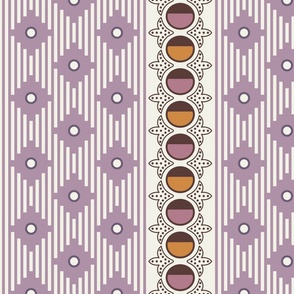 Mauve stripes with medallions and ornaments 