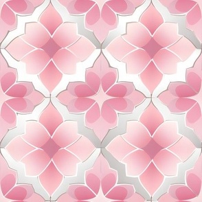 Pink, Gray & White Geometric Pattern - medium