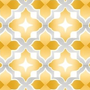 Yellow, Gray & White Tile Pattern - small