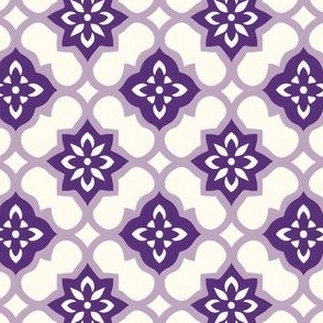 Purple & White Geometric Tile - small