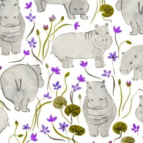 Hip Hippos gray-purple small